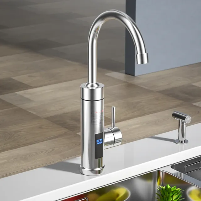 Robinet mitigeur chauffe eau instantané inox brossé col… – vue 3