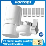 Filtre à eau pour robinet Vortopt certifié NSF International, un ensemble de 5 cartouches filtrantes pour purifier 400 gallons d&rsquo;eau