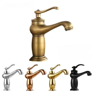 Robinet de lavabo de salle de bains en or antique de style européen de…