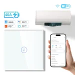40A Tuya maison intelligente WiFi chauffe-eau climatiseur bouton tactile interrupteur mural App télécommande synchronisation vocale Via Alexa Google