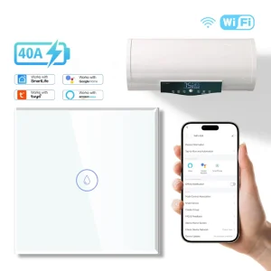 40A Tuya maison intelligente WiFi chauffe-eau climatiseur bouton tactile interrupteur mural App télécommande synchronisation vocale Via Alexa Google