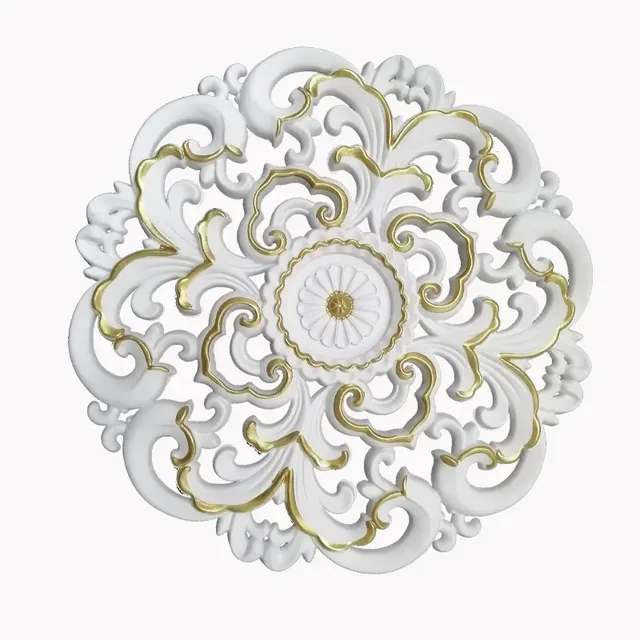 Rosace plafond décorative baroque volutes motifs floraux… – vue 6