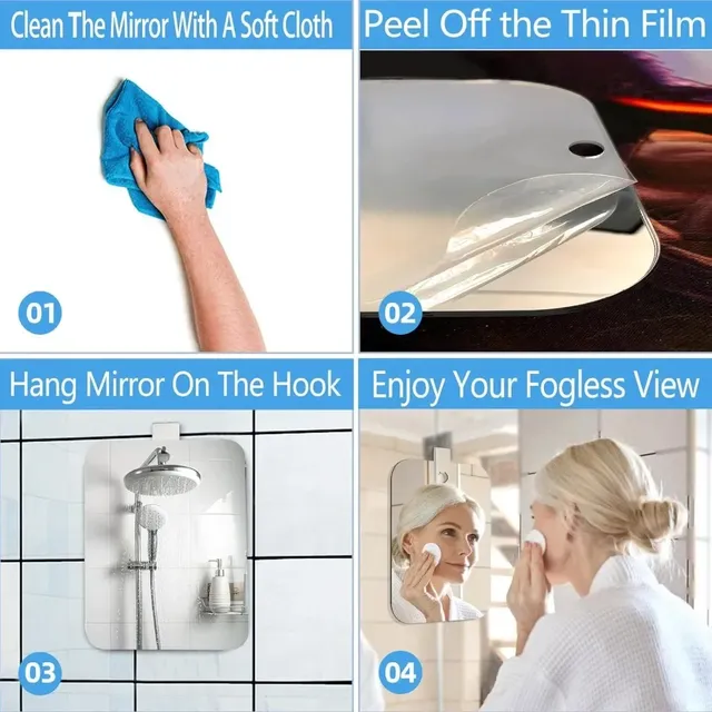 Miroir de douche antibuée en acrylique – vue 5