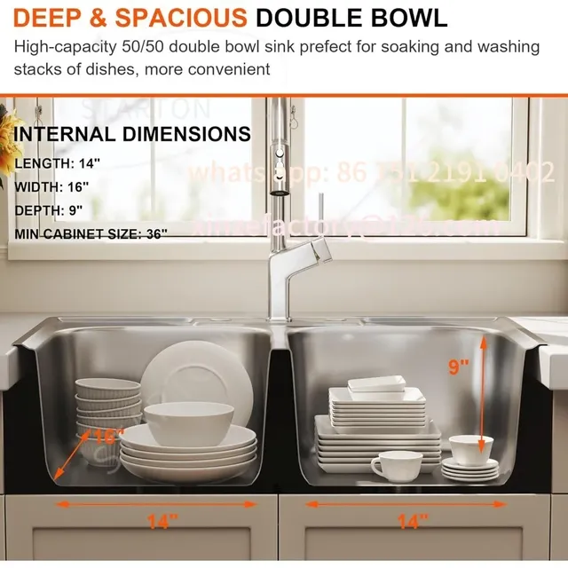 Évier de cuisine personnalisable à Double bol – vue 6