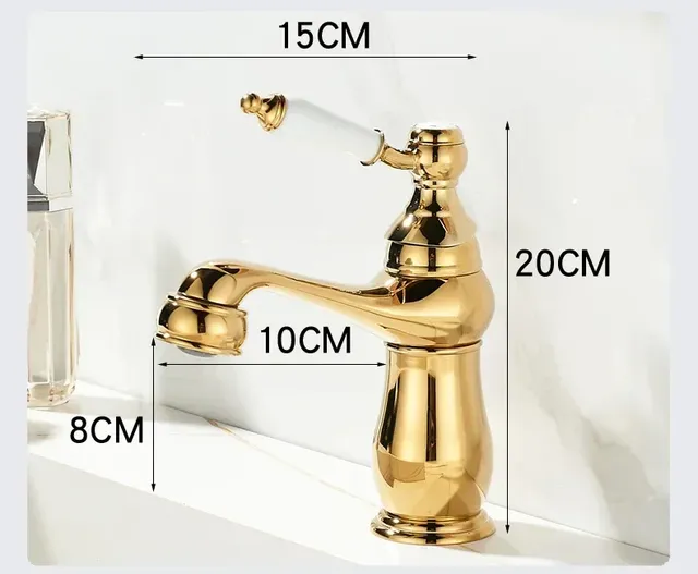 Robinet de lavabo doré – vue 6