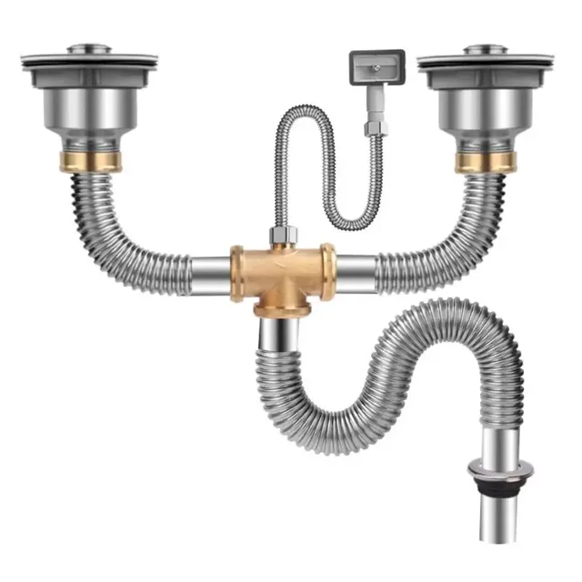 Ensemble de tuyaux de vidange d'évier en acier inoxydable