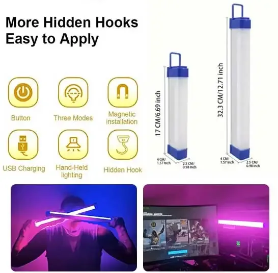 Tube lumineux coloré RGB 17cm/32cm – vue 3