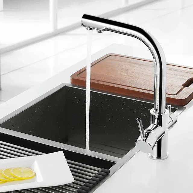 Robinet de cuisine d'eau Pure de luxe en laiton noir et… – vue 3
