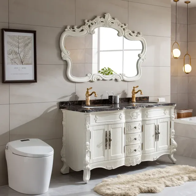 Armoire de salle de bain blanche européenne – vue 2