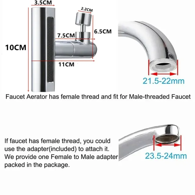 Robinet de cuisine cascade 4 modes universel 720 °… – vue 4