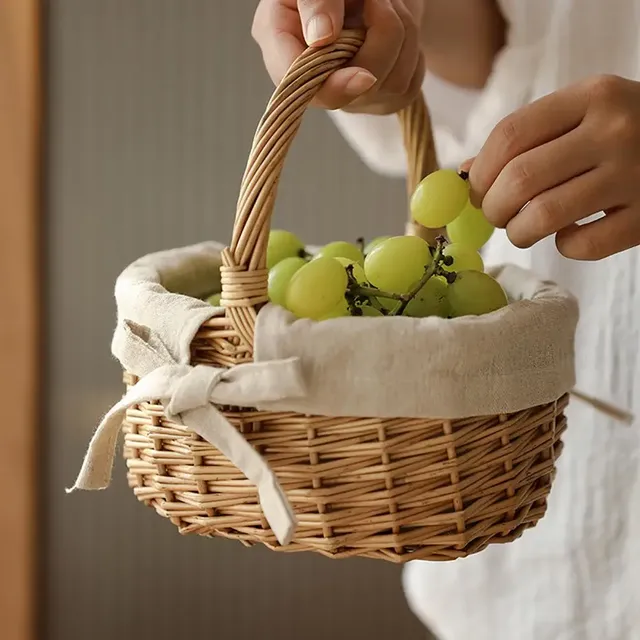 Panier mariage noeud papillon osier tressé anse haute… – vue 2
