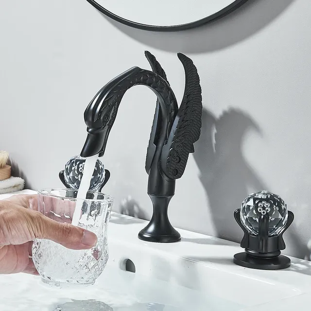 POIQIHY robinet de lavabo cygne monté sur le pont – vue 6