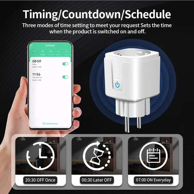 TNCE TUYA prise intelligente WiFi ou Zigbee3.0 prise EU… – vue 5