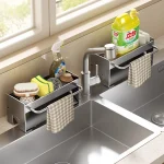 Support d&rsquo;évier de cuisine, porte-éponge, égouttoir à vaisselle, organisateurs, accessoires de rangement, étagère, organisateur de séchage de la vaisselle, Gadgets