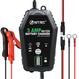HTRC – chargeur de batterie intelligent 6V 12V 3000mA, automatique, pour Batteries au Lithium LiFePO4, au plomb, pour voiture et moto