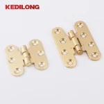 charnières meubles dorées alliage zinc finition brillante anticorrosion encastrables compactes pivot central six trous fraisés vis réglables toucher confortable qualité