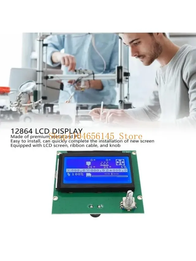 Module affichage LCD 12864 métallique rétroéclairé bleu…