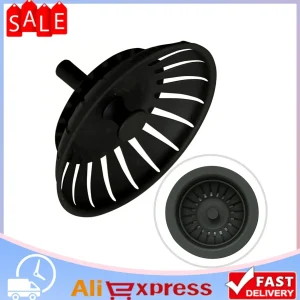 Bouchon de filtre à déchets de remplacement d’évier de cuisine noir 78mm, égouttoir de contrainte de lavabo, bouchon de crépine en acier inoxydable, outils de cuisine Bouchon de filtre à déchets de remplacement d’évier de cuisine noir 78mm, égouttoir de contrainte de lavabo, bouchon de crépine en acier inoxydable, outils de cuisine