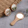 Miroir main poignée ergonomique bois naturel verni… – vue 5