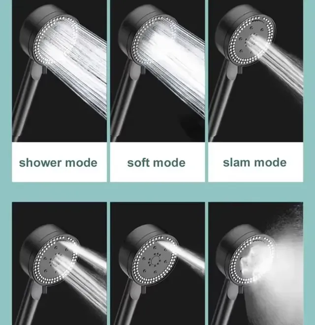 8 Modes High-Pressure Shower Head Fall Resistance Black… – vue 3