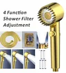 Pommeau de douche doré avec filtre haute pression – vue 1
