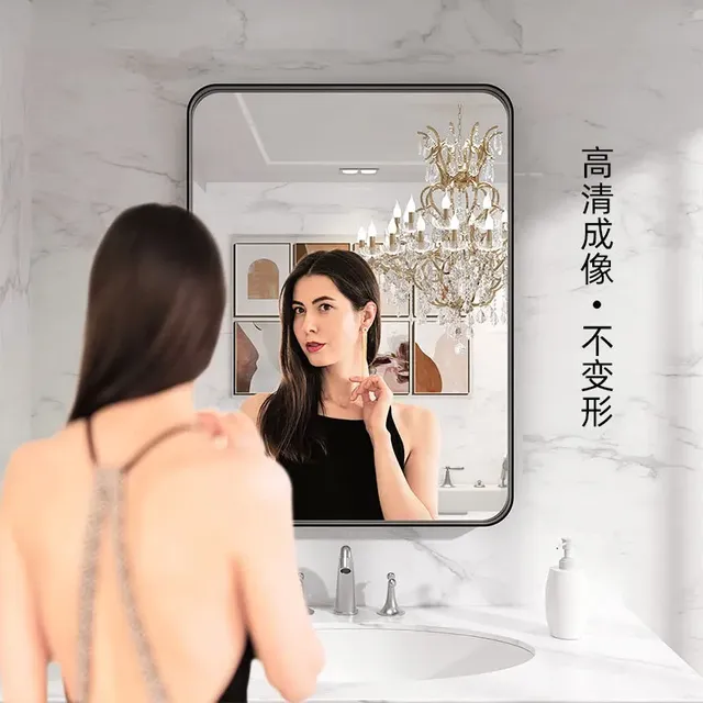 Miroir de lavabo mural en verre trempé – vue 3