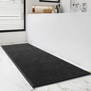 Long lea à côté de la baignoire Tapis de bain tissés en chenille