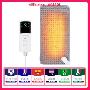 Couverture chauffante électrique 58x29CM, tapis chauffant, feuille électrique pour lit, canapé, couvertures thermiques chaudes d’hiver, usage domestique Couverture chauffante électrique 58x29CM, tapis chauffant, feuille électrique pour lit, canapé, couvertures thermiques chaudes d’hiver, usage domestique