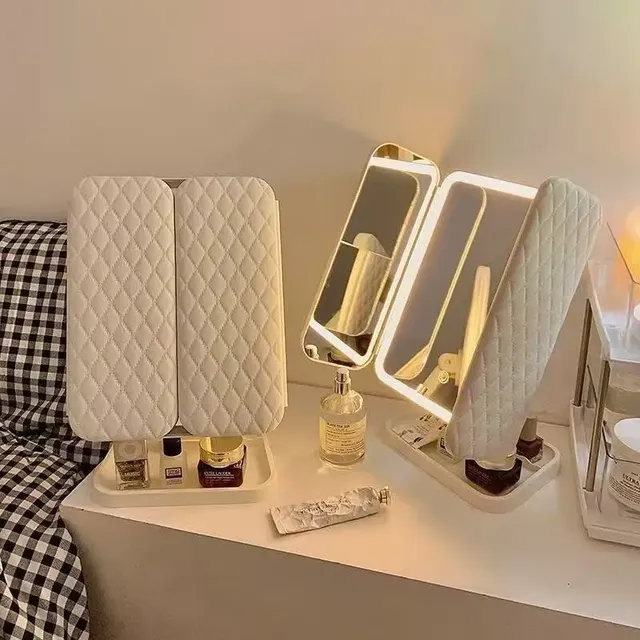 Miroir de maquillage LED de bureau avec lumière