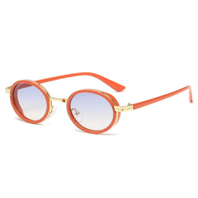 Lunettes de soleil ovales à monture métallique pour…