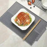 Tampon de vidange en Silicone pour cuisine, rangement de plat, tasse, tapis de séchage, plateau d&rsquo;égouttage, casseroles antidérapantes pour vaisselle, napperon Anti-brûlure
