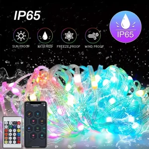 WS2812B LED chaîne lumière intelligente Bluetooth télécommande RGBIC fée lampe USB étanche pour arbre de noël lumières décor à la maison WS2812B LED chaîne lumière intelligente Bluetooth télécommande RGBIC fée lampe USB étanche pour arbre de noël lumières décor à la maison