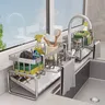 Porte-éponge d'évier de cuisine en acier inoxydable – vue 3