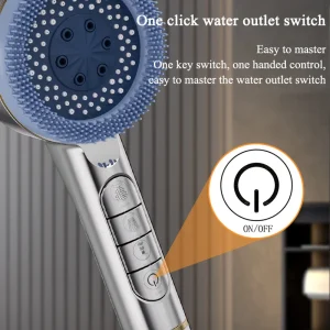 Pommeau de douche multifonctionnel filtré suralimenté, réglage à quatre vitesses avec joint d&rsquo;eau, accessoires de salle de bains pour douche domestique