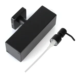 Bouteille à pompe Regina et distributeur de gratitude, acier inoxydable, noir, tour d’accessoires pour shampoing, fixation murale Bouteille à pompe Regina et distributeur de gratitude, acier inoxydable, noir, tour d’accessoires pour shampoing, fixation murale