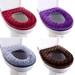 Housse siège toilette rembourrée velours microfibre matelassé losanges…