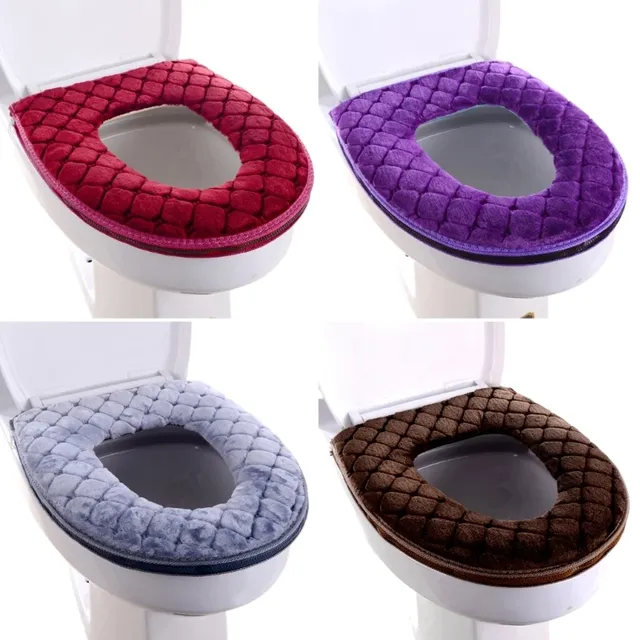 Housse siège toilette rembourrée velours microfibre…