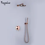 Ensemble de douche en laiton or rose poli, pommeau de douche HOWall, douche contemporaine pour la maison et l&rsquo;hôtel, 8-16 po