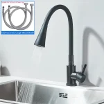 Robinet d&rsquo;évier de cuisine Flexible, double contrôle du lavage des mains chaud et froid, robinet de base, mitigeur d&rsquo;eau à poignée unique, robinet de salle de bains