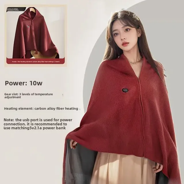 Couverture chauffante électrique poncho tricot… – vue 4
