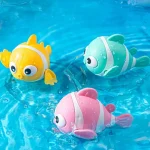 Jouets de bain mignon Clown de natation poisson jouet de bain pour les tout-petits flottant jouets à remonter pour garçon fille nouveau-né bébé baignoire jouets pour tout-petits