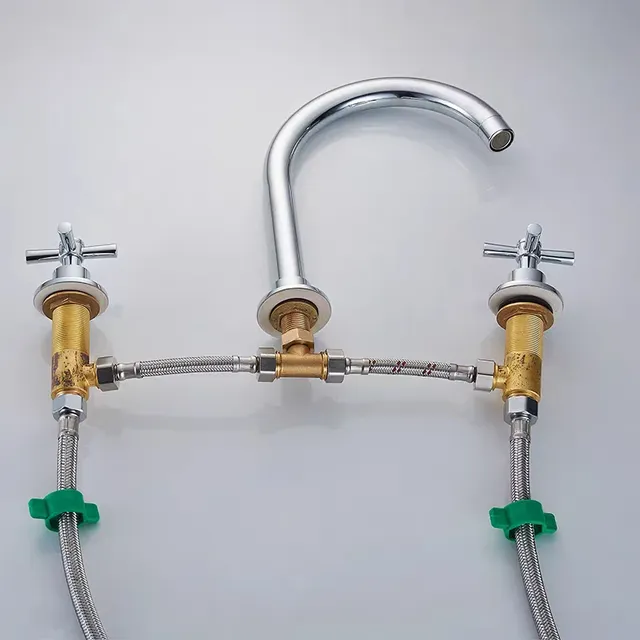BECOLA robinets de lavabo noirs en laiton chromé poli – vue 4
