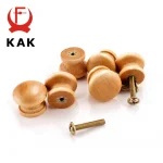 KAK 10 pièces bouton d&rsquo;armoire en bois naturel rond champignon forme boutons de tiroir tire porte de garde-robe meubles de cuisine poignée matériel