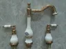 Robinet Lavabo Trois Trous Double Poignées Laiton Massif… – vue 2
