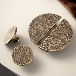 Santaya Poignée de porte d&rsquo;armoire ronde semi-circulaire en laiton antique, poignées de tiroir de bureau, boutons modernes, quincaillerie de meubles, accessoires de cuisine