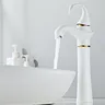Tuqiu robinet de grand bassin or blanc cygne robinet en… – vue 5