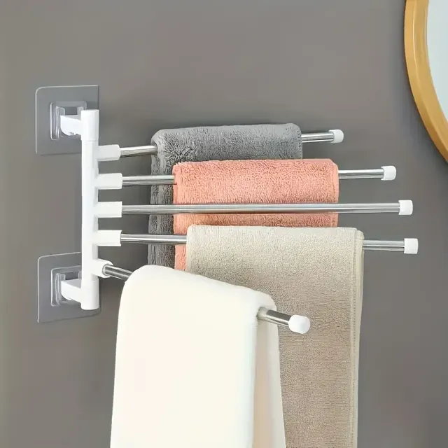 Support serviette mural aluminium pivotant rotatif cinq… – vue 2