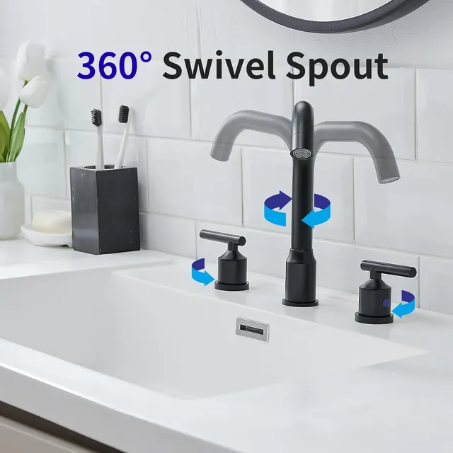 Robinet de bassin en or brossé – vue 3