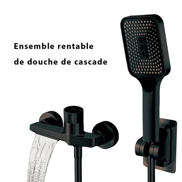 Pratique Noir Cascade Baignoire Robinet En Laiton Mur…