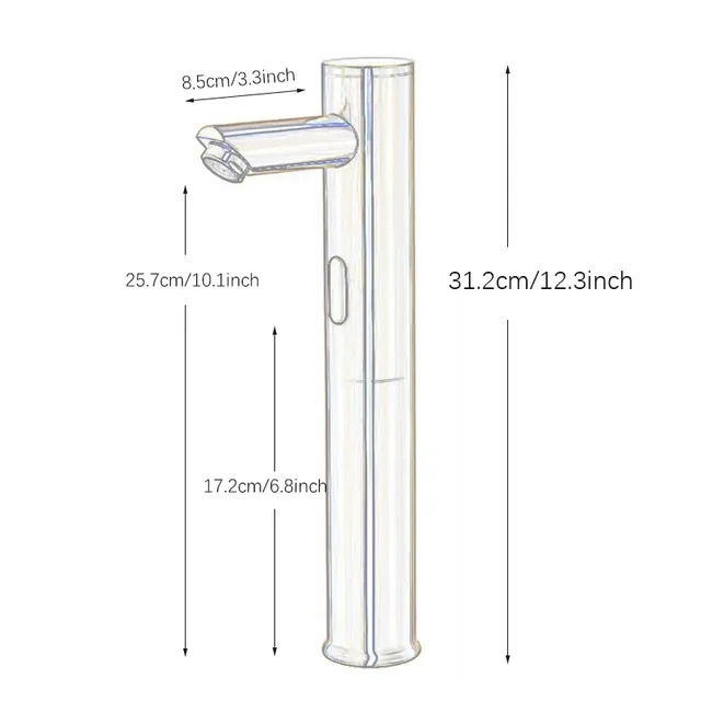 Robinet de lavabo sans contact à capteur automatique – vue 2